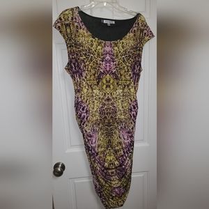 Jennifer Lopez Multi Colored Dress w/Side Zipper  Sz Large